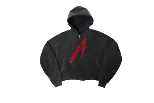 ‘A’ Rhinestone Zip Up
