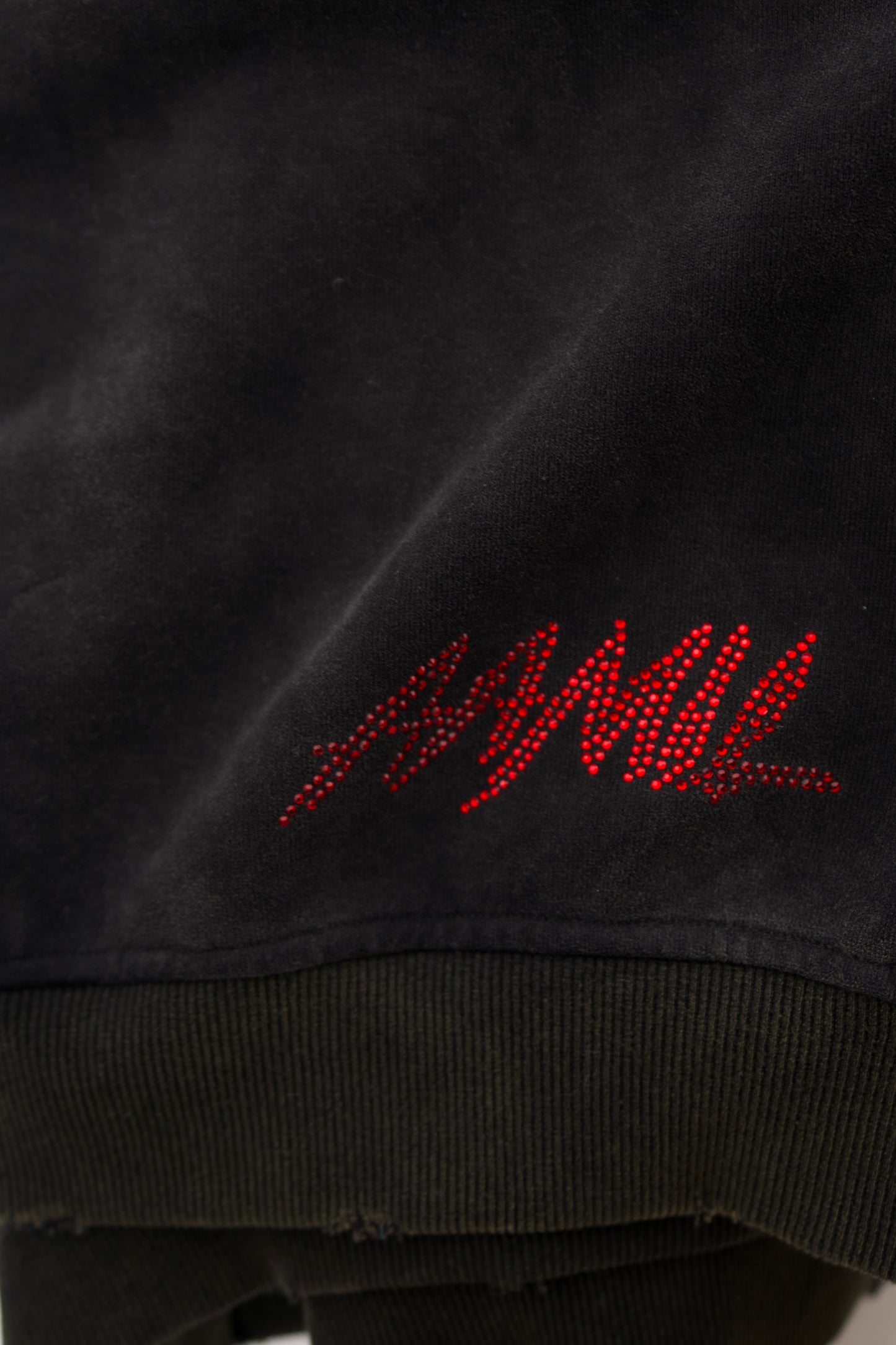 ‘A’ Rhinestone Zip Up