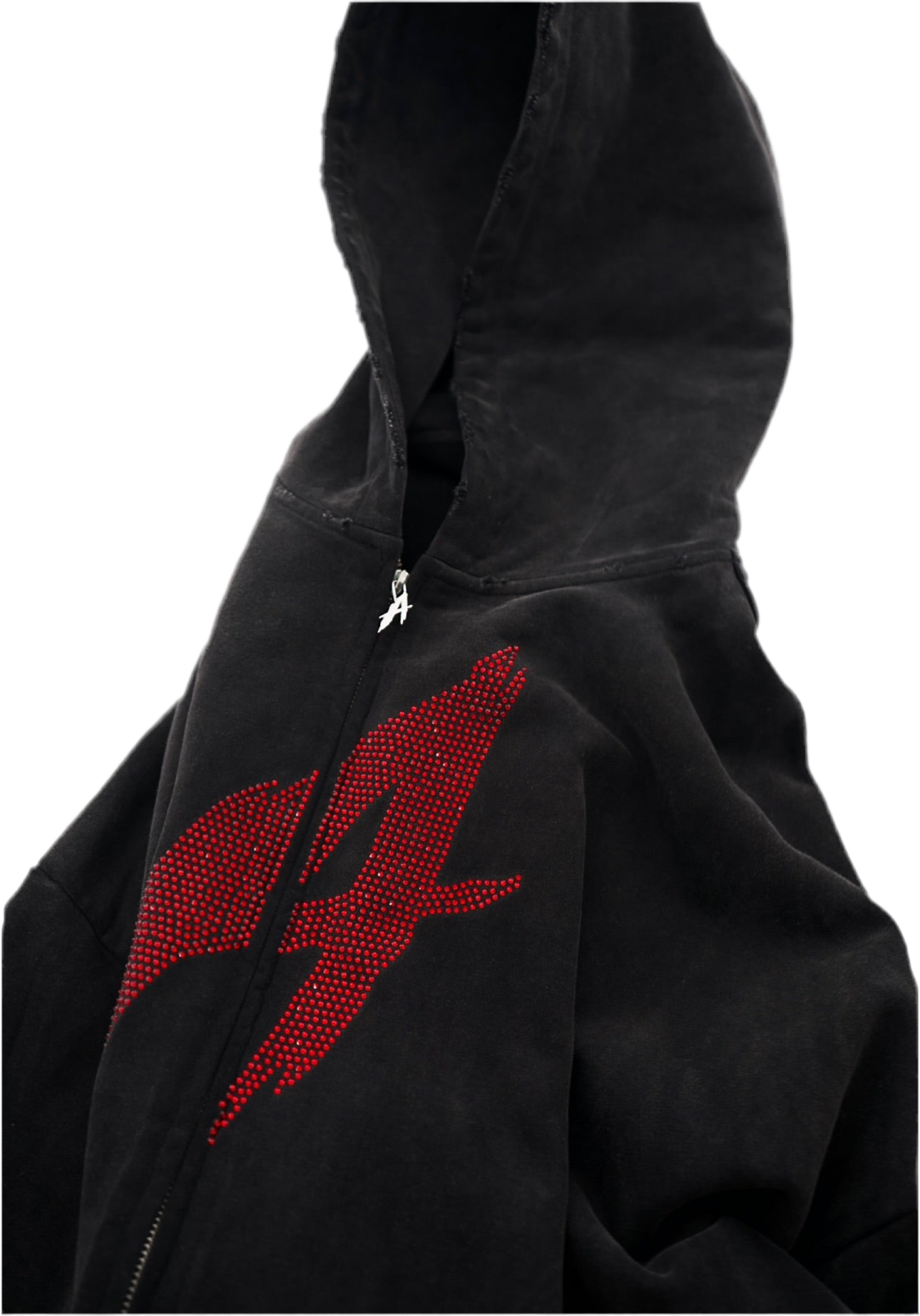 ‘A’ Rhinestone Zip Up