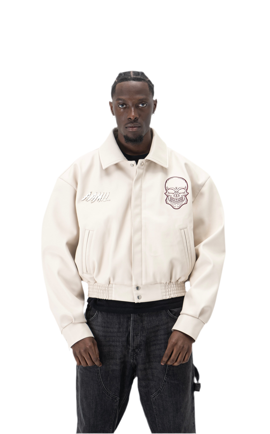 V2 Raw Steel Leather Jacket