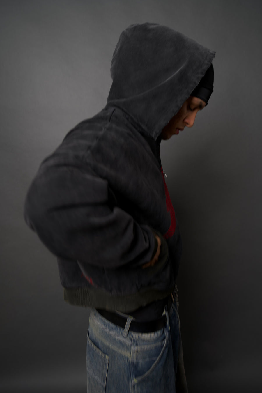 ‘A’ Rhinestone Zip Up