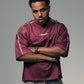 P/O/A Tee - Burgundy/White
