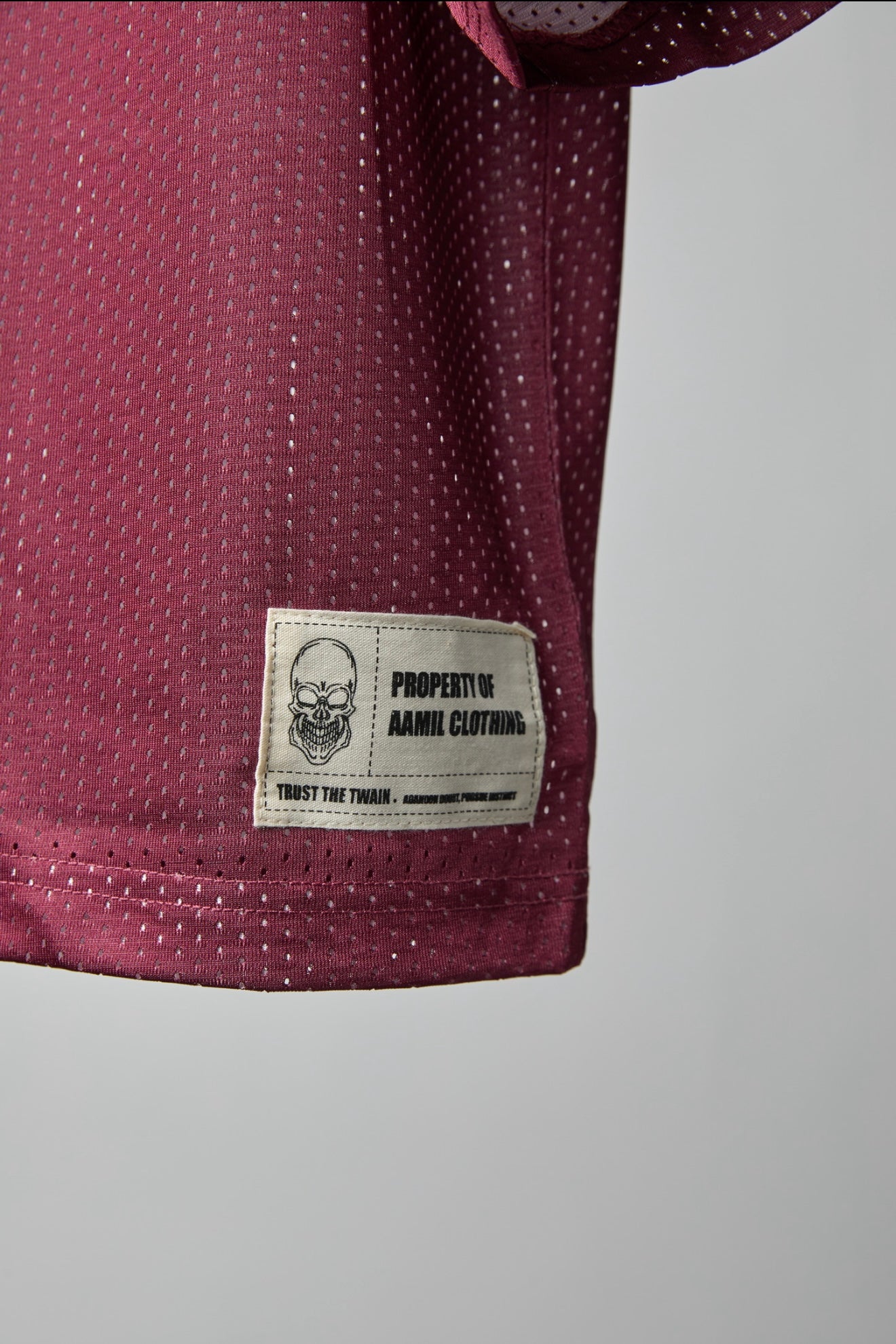 P/O/A Tee - Burgundy/White