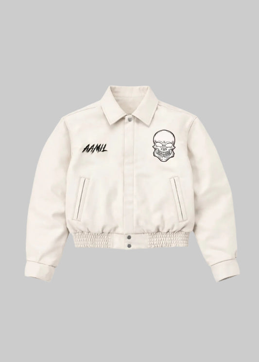 V2 Raw Steel Leather Jacket