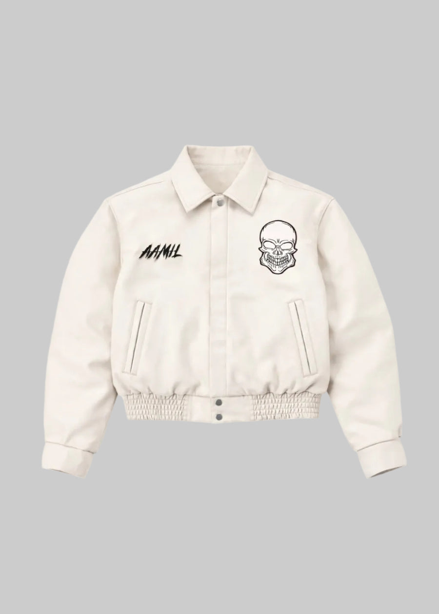V2 Raw Steel Leather Jacket