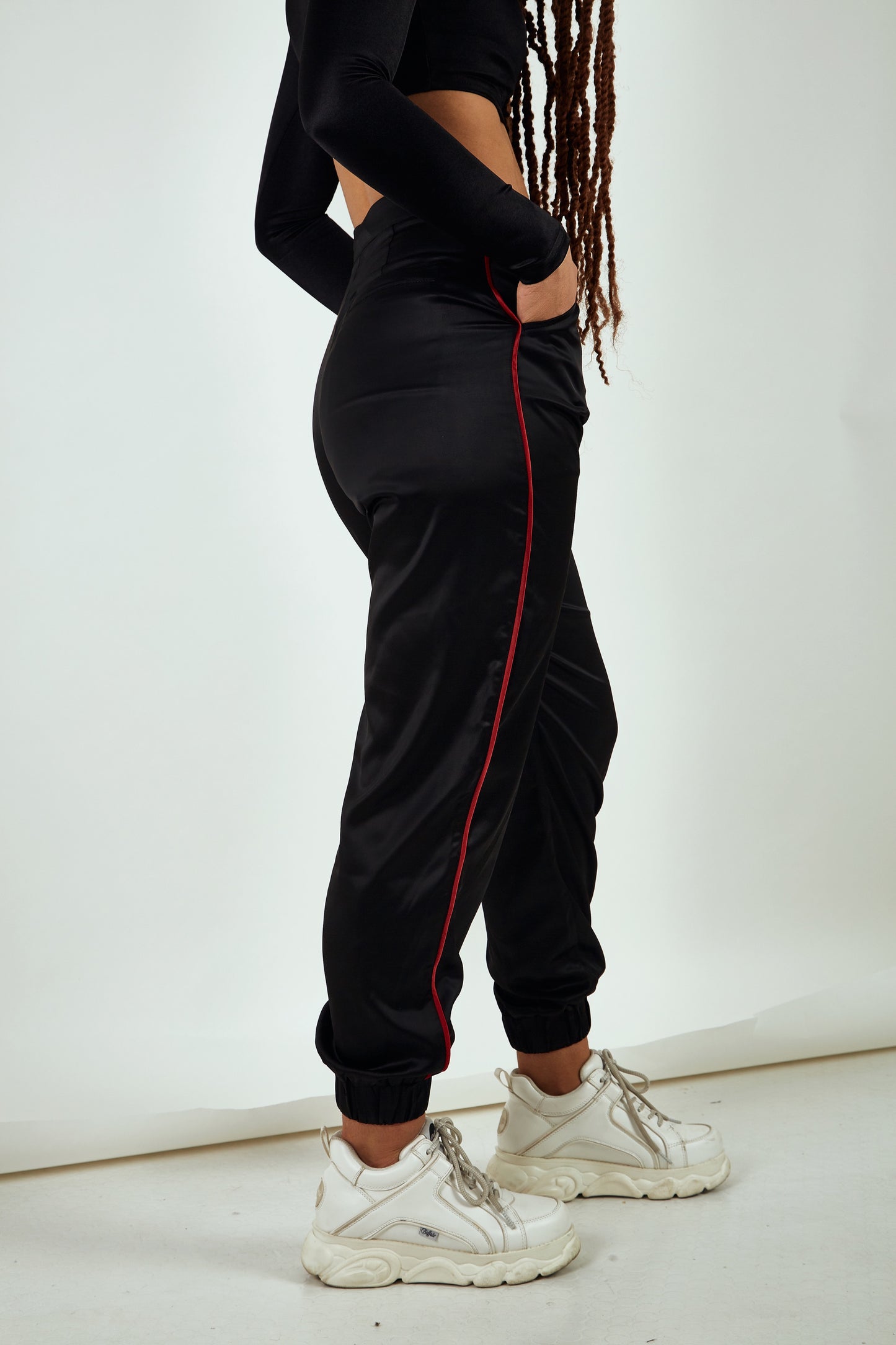 Female Sable Satin Track Pants