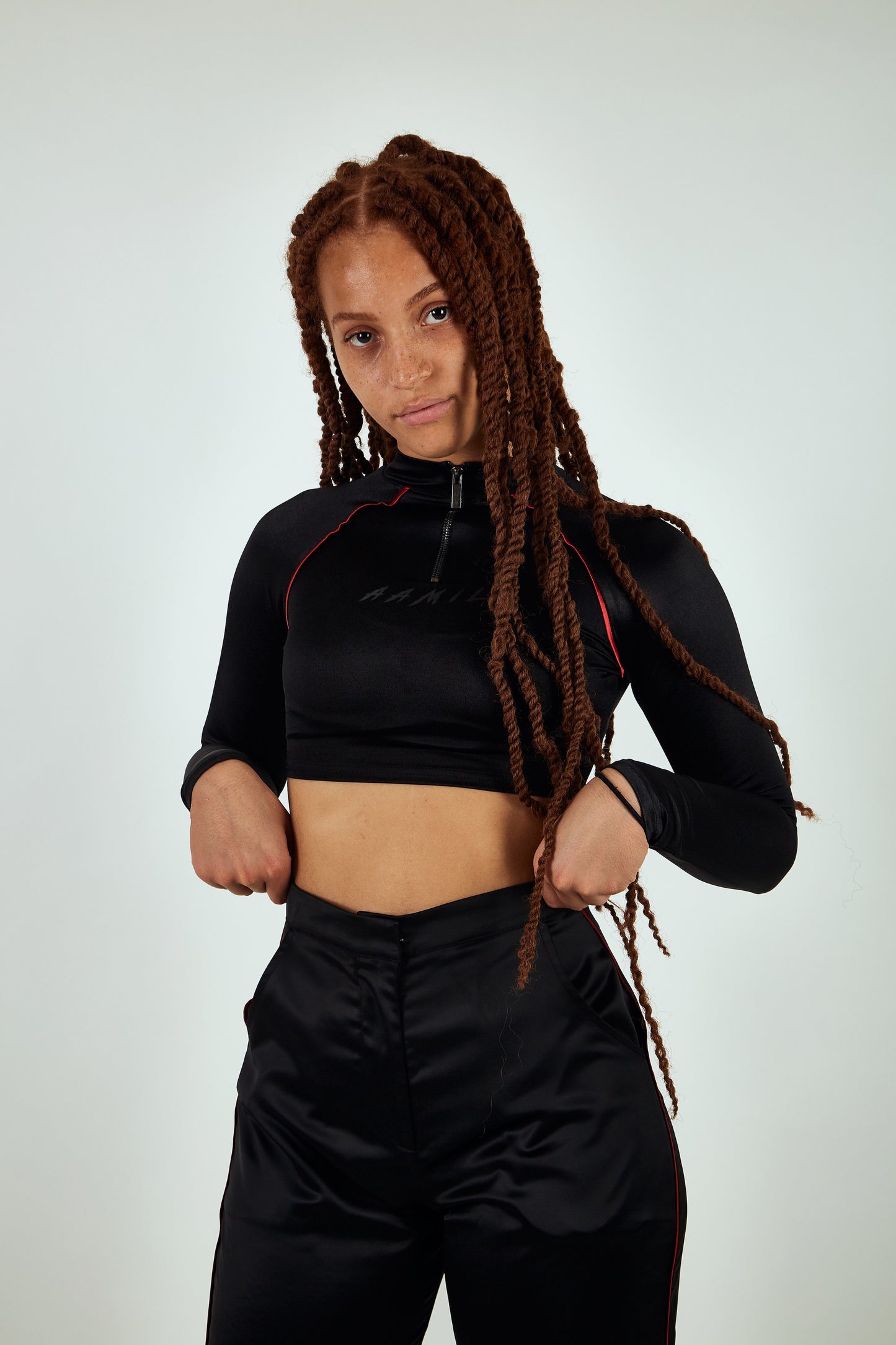 AAMIL Double-Zip Crop Top