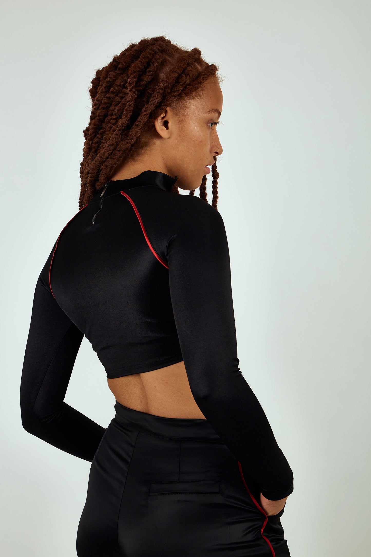 AAMIL Double-Zip Crop Top