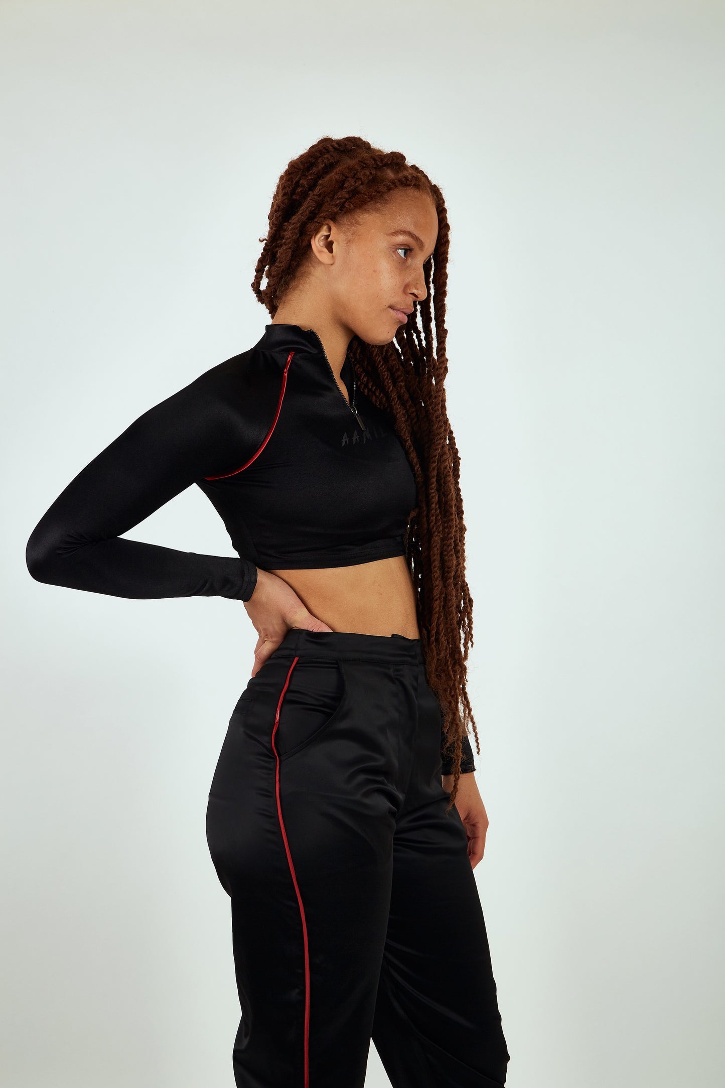 AAMIL Double-Zip Crop Top