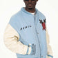 TRUST OVER LOVE VARSITY JACKET - Vintage Blue