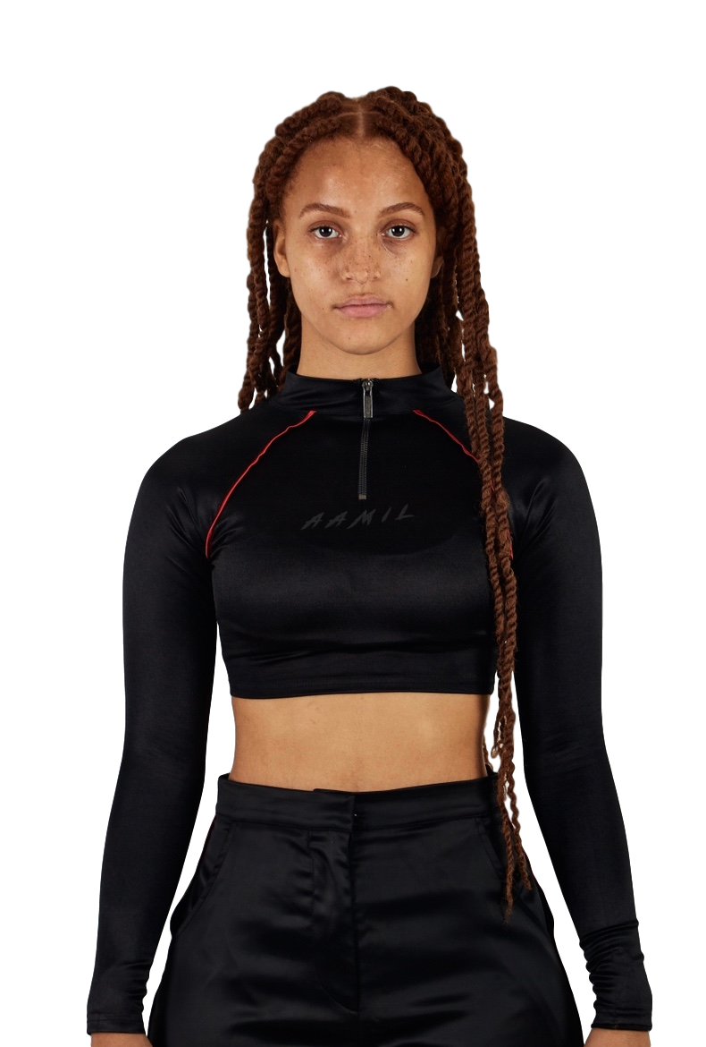 AAMIL Double-Zip Crop Top